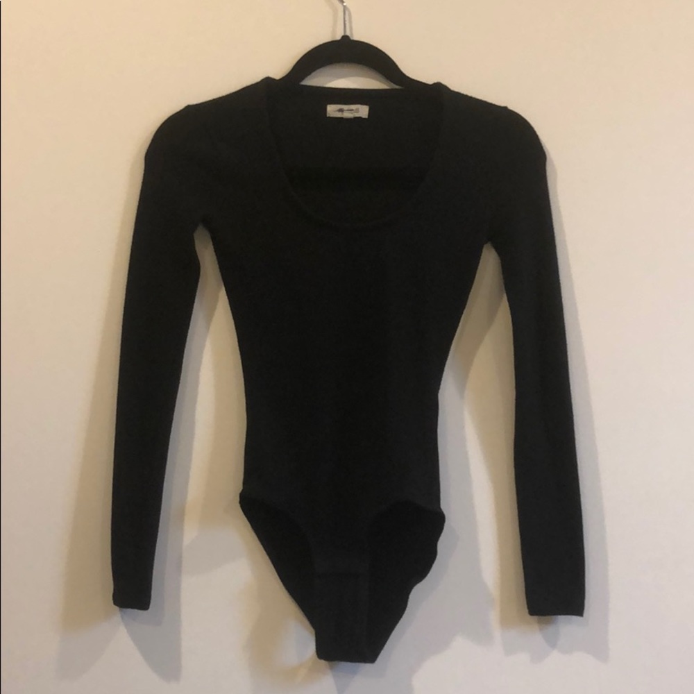 Madewell leotard / bodysuit long sleeved black
